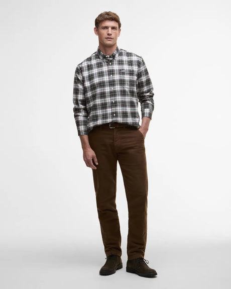 Barbour Telfield Regular Checked Shirt, olive