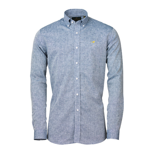 Laksen Margate Linen Shirt, midnight blue