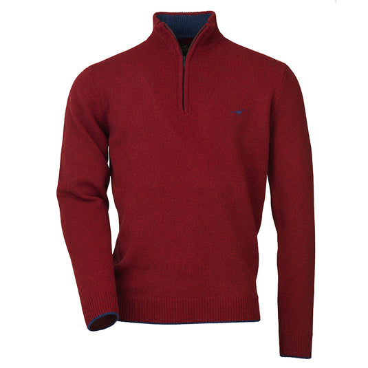 Laksen  Brompton Zip Neck, wine-Het Brabants Jachthuis-Het Brabants Jachthuis