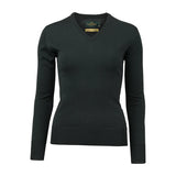 Laksen Carnaby, merino damestrui met V-hals, olive
