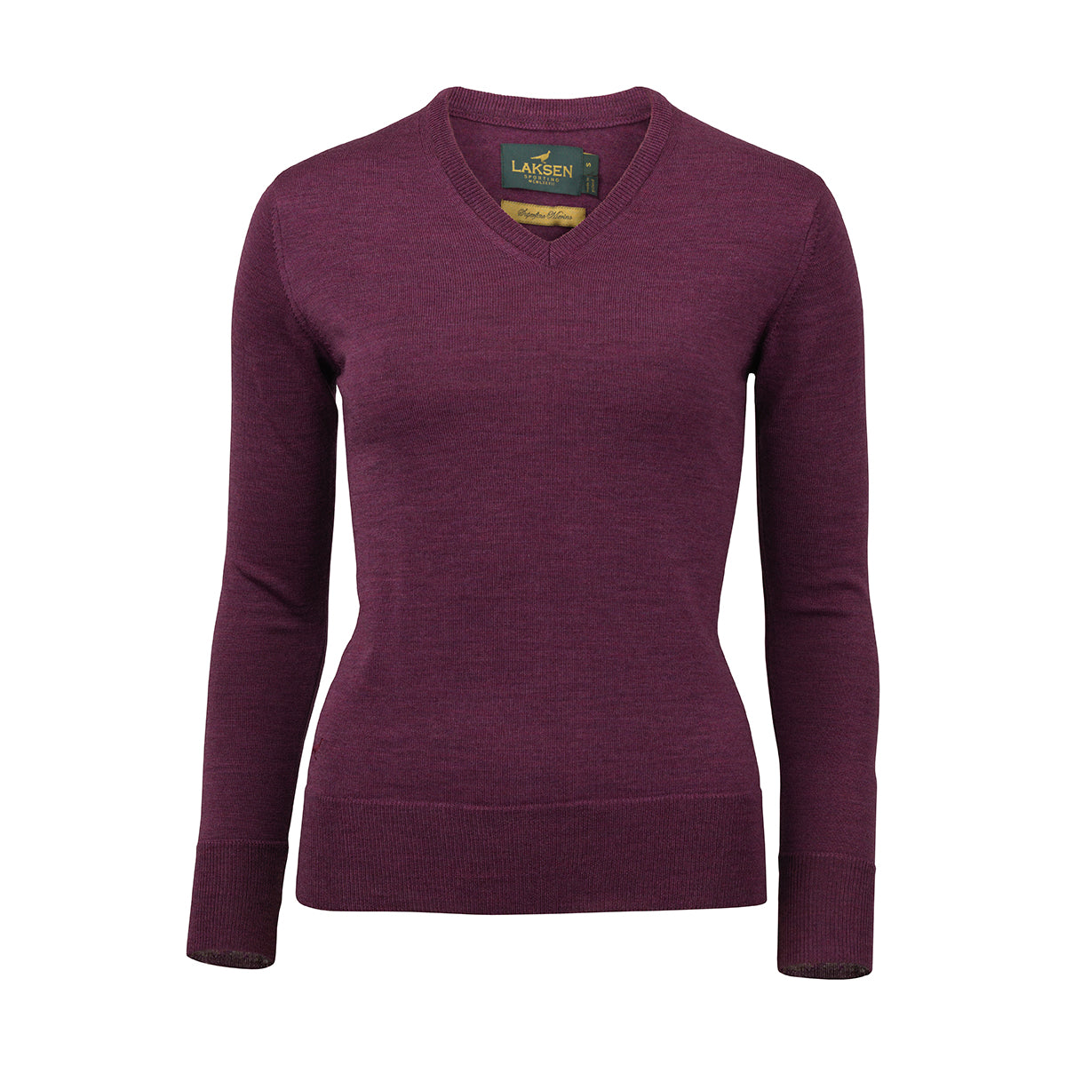 Laksen Carnaby, merino damestrui met V-hals, heather