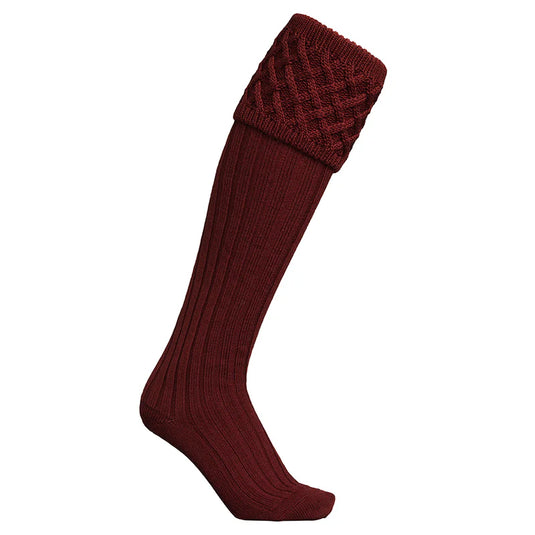 Laksen Windsor Shooting Socks, wine