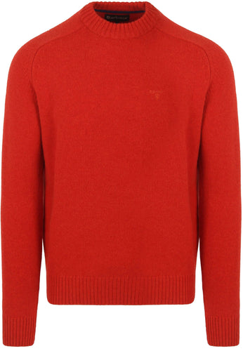 Barbour Grangetown Merino Crew Neck Sweater, red/orange