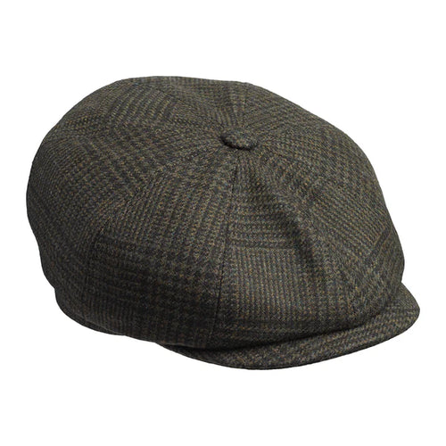 Laksen Willow Bakerboy Tweed Cap, willow