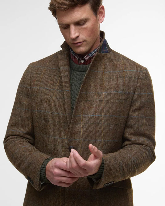 Barbour Sullivan Moons Check Blazer, brown