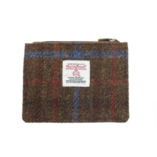 Harris Tweed Rory Coin-Card Purse, brown check