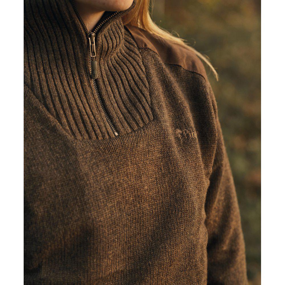 Pinewood Hurricane Sweater Women, dark green/dark brown