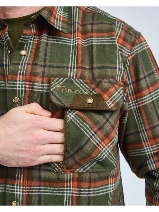 Pinewood Prestwick Exclusive Shirt M, green/burned orange
