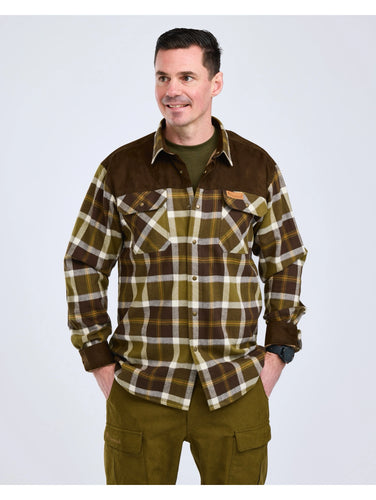 Pinewood Douglas Shirt, olive green/crème white