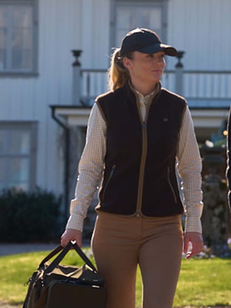 Pax Light Pile Vest Women Leather Brown