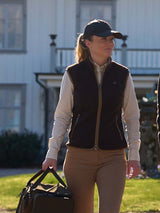 Pax Light Pile Vest Women Leather Brown