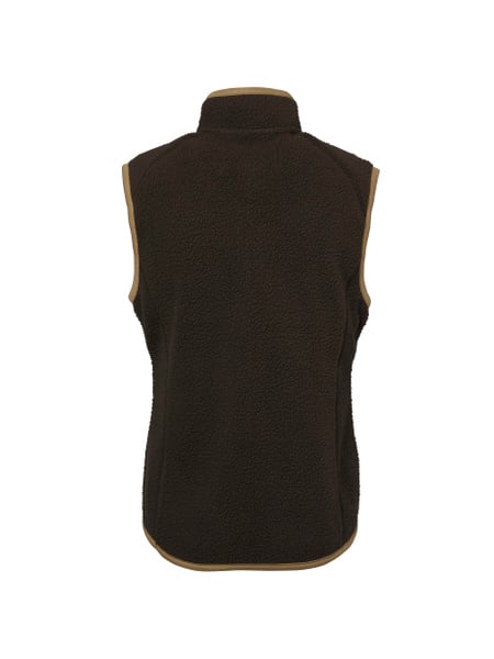 Pax Light Pile Vest Women Leather Brown