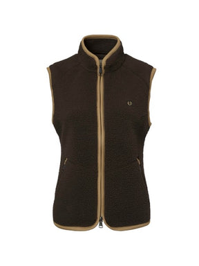 Pax Light Pile Vest Women Leather Brown