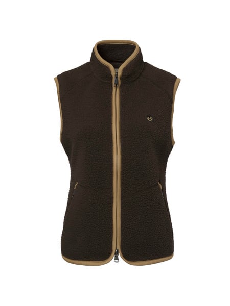 Pax Light Pile Vest Women Leather Brown