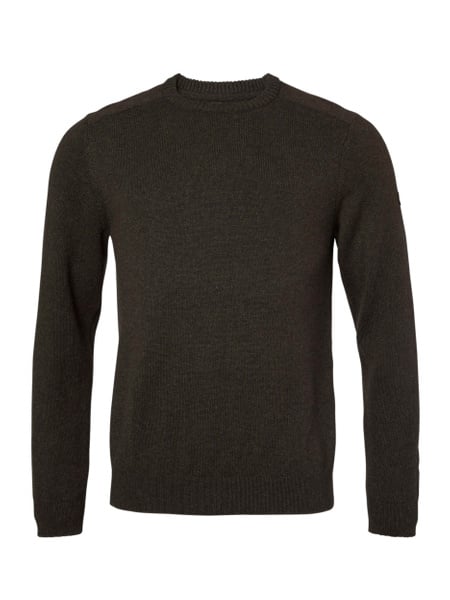 Milford O-Neck Wool Pullover Men Antler Brown