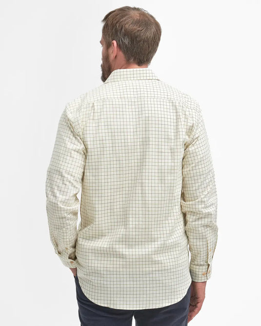 Barbour Field Tattersall Regular Shirt, green/brown