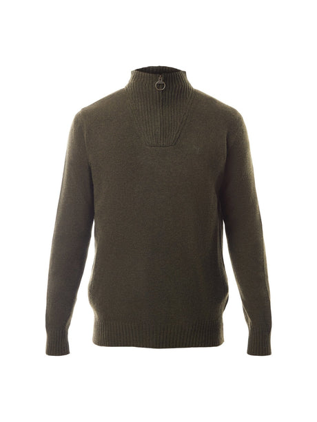Barbour Essential Lambswool Half Zip Jumper, seaweed