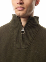 Barbour Essential Lambswool Half Zip Jumper, seaweed