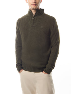 Barbour Essential Lambswool Half Zip Jumper, seaweed