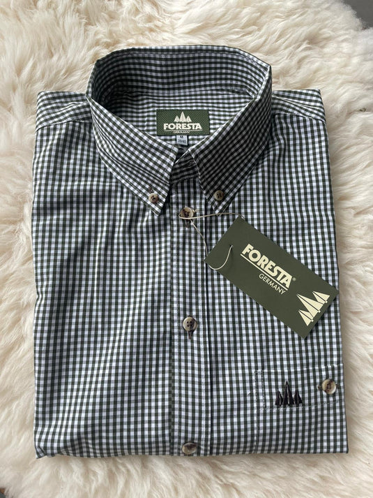 Foresta heren overhemd, vichy karo, olive
