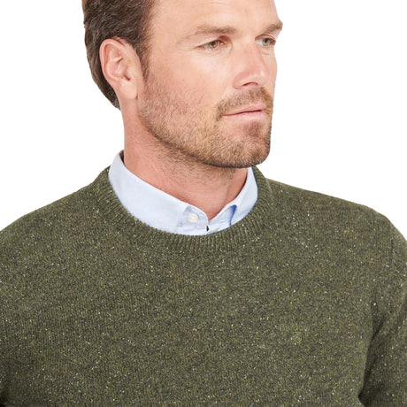 Barbour Tisbury Crew Neck Jumper, dark seaweed