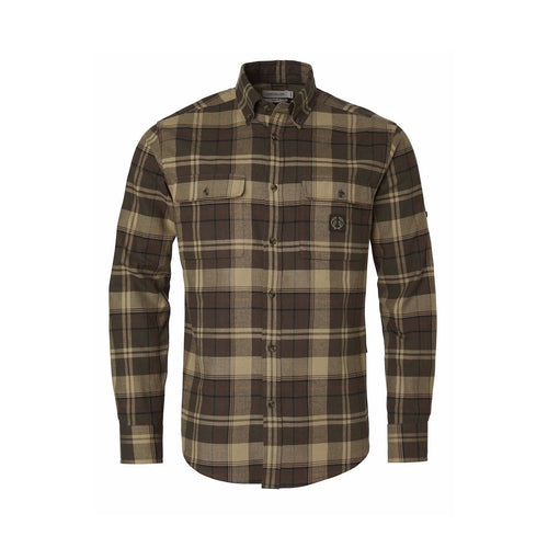 Chevalier Heron Flannel Shirt Men, soil brown checked