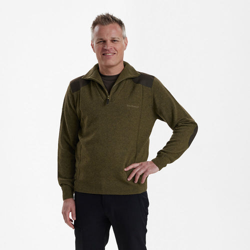 Deerhunter Sheffield Knit with zip-neck, Cypres
