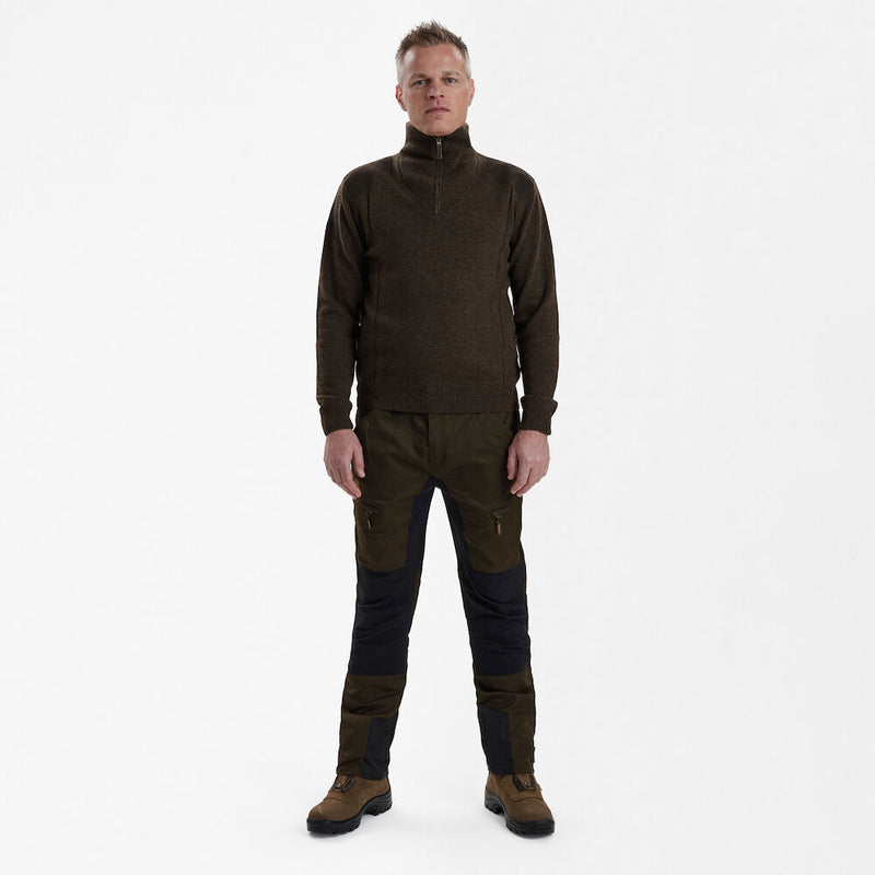 Afbeelding laden in Galerijviewer, Deerhunter Sheffield Knit with zip-neck, dark elm

