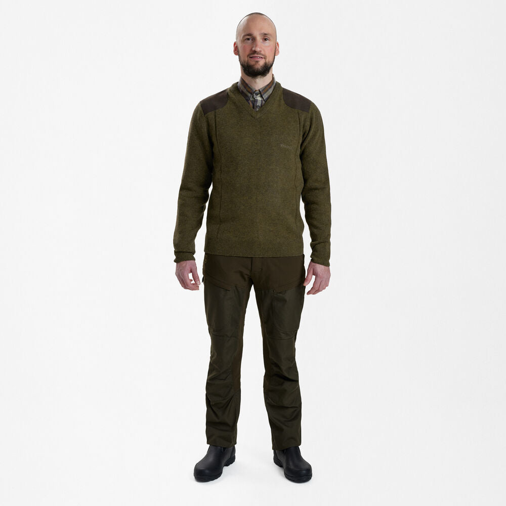 Deerhunter Sheffield Knit with V-neck, cypress