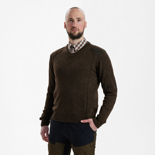 Deerhunter Sheffield Knit with V-neck, dark elm