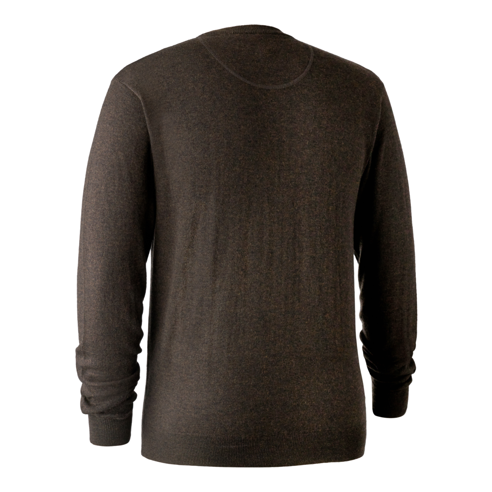 Deerhunter Kingston Knit with O-neck, dark elm