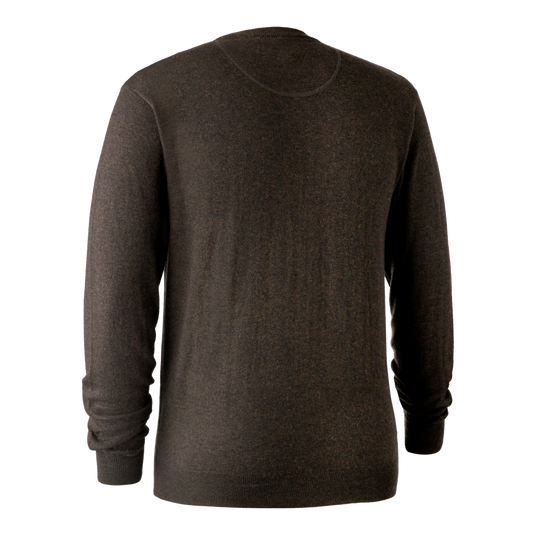 Deerhunter Kingston Knit with O-neck, dark elm