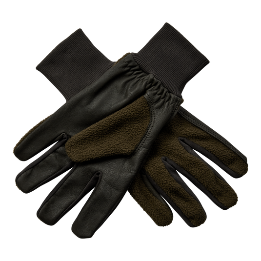 Deerhunter Fleece Gloves with Leather, art green