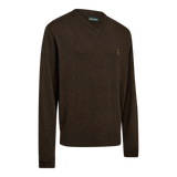 Deerhunter Harrington V-neck knit, brown melange