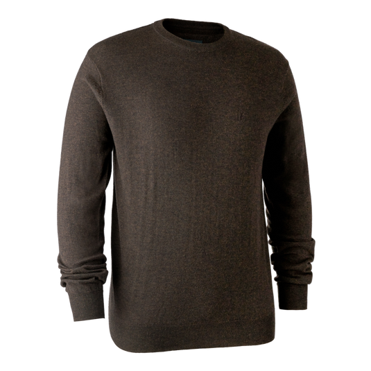 Deerhunter Kingston Knit with O-neck, dark elm