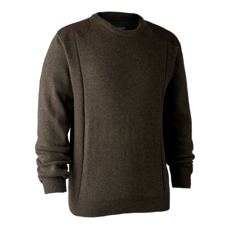 Deerhunter Sheffield Knit with O-neck, dark elm