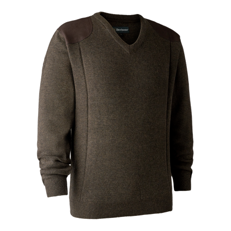 Deerhunter Sheffield Knit with V-neck, dark elm