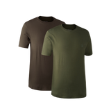 Deerhunter T-Shirts 2-Pack, green/brown leaf