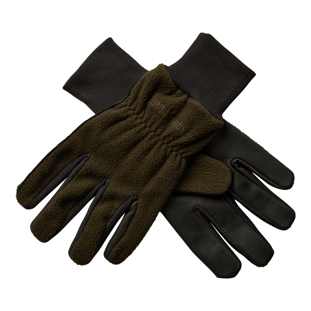 Deerhunter Fleece Gloves with Leather, art green