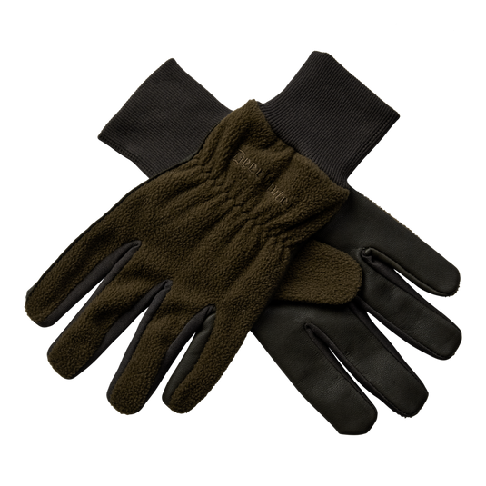 Deerhunter Fleece Gloves with Leather, art green