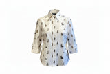 Skogen Dames Blouse Met Teckels, white/brown/black
