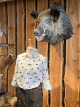 Skogen Dames Blouse Met Wilde Zwijnen, white/dark brown