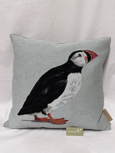 Gobelin Kussen Puffin, blauw