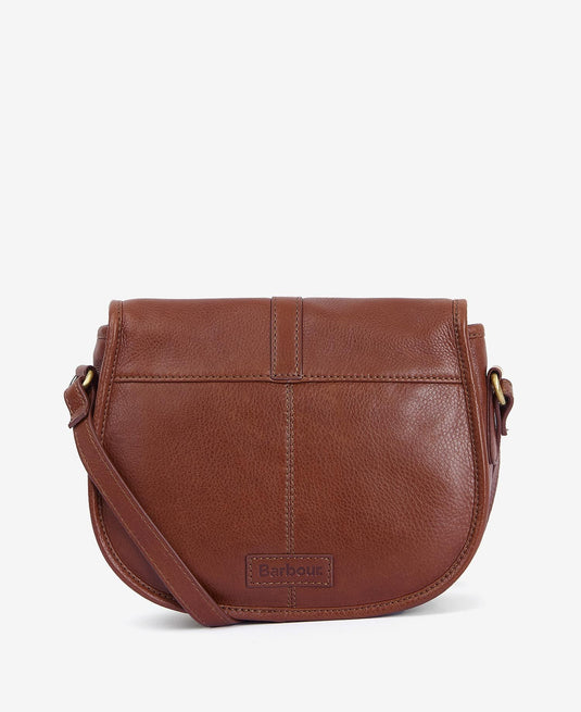 Barbour Laire Medium Leather Saddle Bag, brown