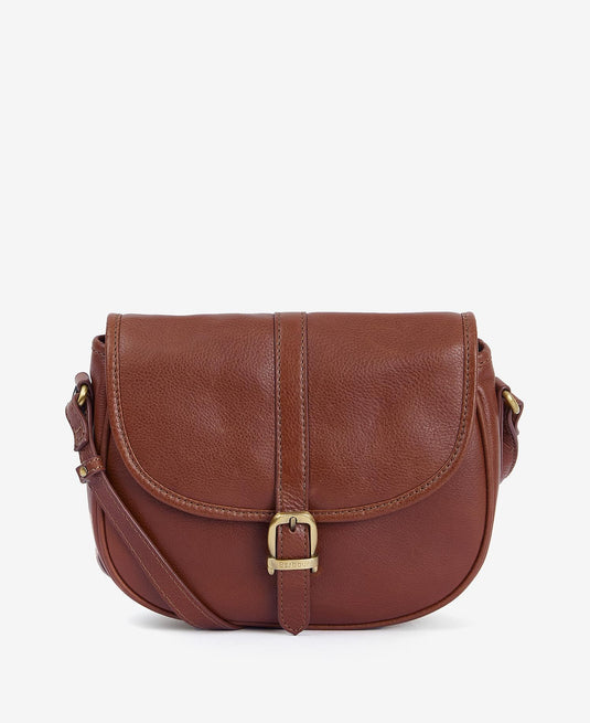 Barbour Laire Medium Leather Saddle Bag, brown