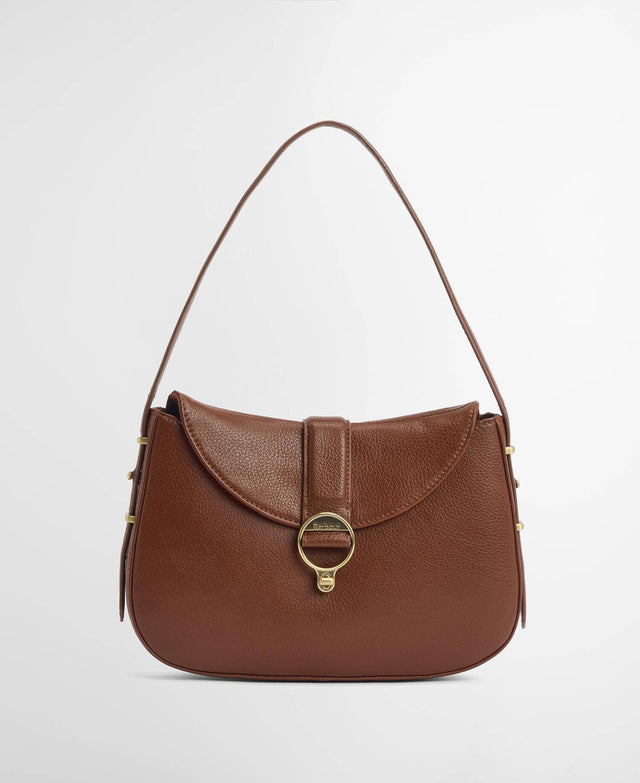 Barbour Alder Leather Shoulder Bag Brown