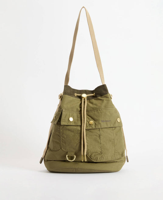 Mia Drawstring Tote Bag - Dusky Green