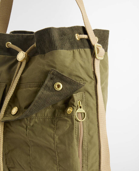 Mia Drawstring Tote Bag - Dusky Green