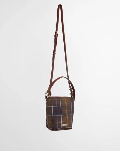 Barbour Cedar Mini Tartan Bucket Bag, classic tartan