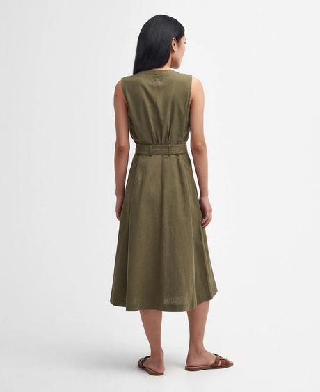 Barbour Rutherglen Midi Dress, olijfgroen